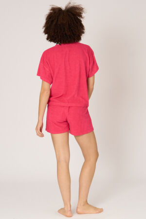 pyjama roze shirtje en broekje achterzijde
